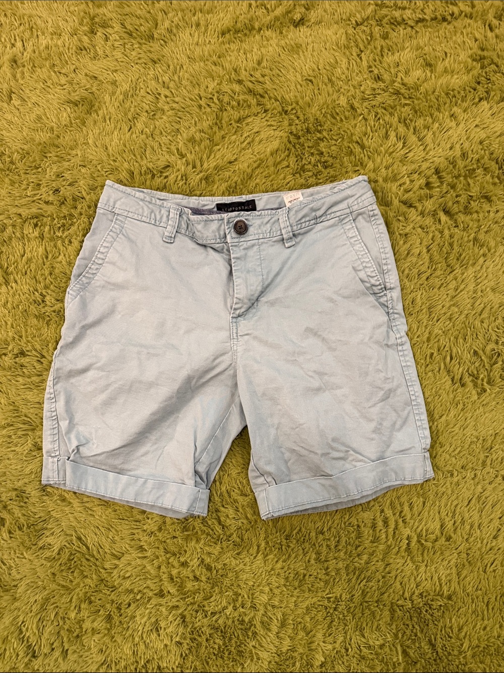 Aeropostale Light Blue Men's Flat Front Chino Shorts
